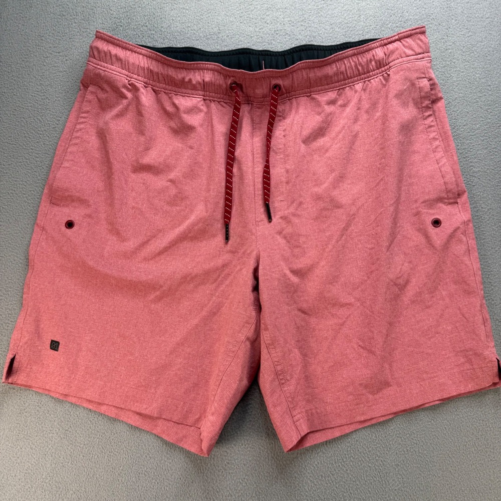 01.ALGO Shorts Mens L Pink Performance Activewear Drawstring Heathered Spandex